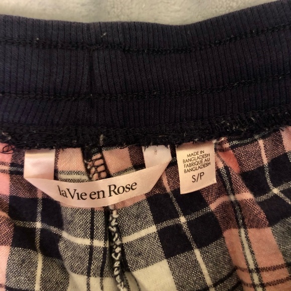la Vie en Rose Navy Blue, Pink, & White Pyjama Bottoms Size S - Picture 5 of 7
